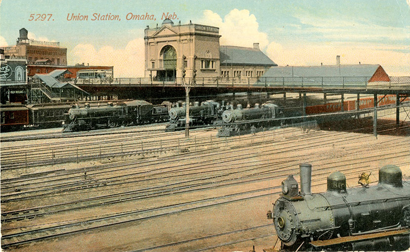 Omaha’s Union Station. This was the city’s second Union Station, built in 1899 across the street from the Tenth Street Viaduct.