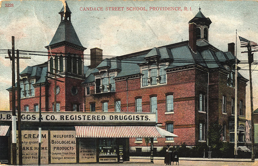 The Candace Street Grammar School in Providence, just one of the city’s schools that closed during the peak of the influenza epidemic.