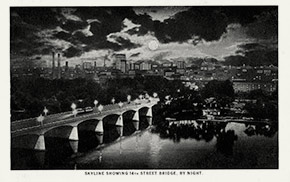 Richmond’s nighttime skyline and the 14th Street Bridge.