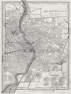 A 1904 map of Rochester, NY.