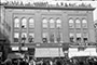 Omaha’s crowded Armistice Day parade, November 1918. The streets were so congested that some took to the roofs of downtown buildings to view the parade.