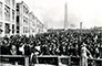 Workers from the Munitions Building in Washington, DC are served hot chocolate, October 24, 1918. Large crowds like this undoubtedly helped spread influenza.