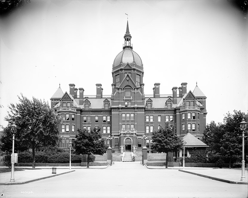 The main building of the Johns Hopkins Hospital, at 600 North Broadway.