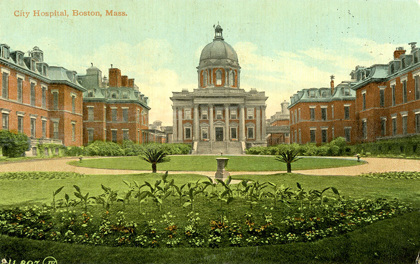 Boston’s City Hospital, established in 1864 for the treatment of the city’s poor.