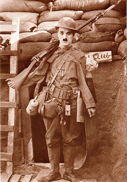 Charlie Chaplin in his role of a World War I recruit who dreams of becoming a hero in “Shoulder Arms.” The film was released in the fall of 1918, as American doughboys fought overseas and as the deadly influenza epidemic circulated the globe.