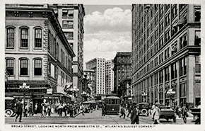 Atlanta’s Busiest Corner – Broad Street, looking north from Marietta Street, ca. 1916.