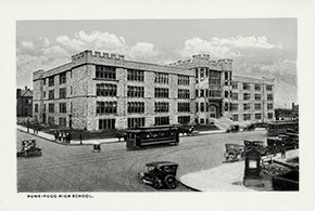 Hume-Fogg High School, 700 Broadway in Nashville. Hume High School was the city’s first public school, and Fogg was its second. In 1912, the two merged.