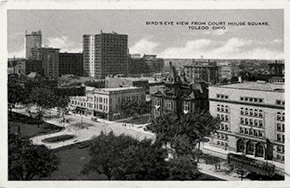 A bird’s-eye view of Toledo from Courthouse Square.