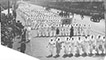 The Newark chapter of the American Red Cross marching to celebrate the end of World War I.