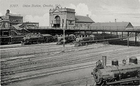 Omaha’s Union Station. This was the city’s second Union Station, built in 1899 across the street from the Tenth Street Viaduct.